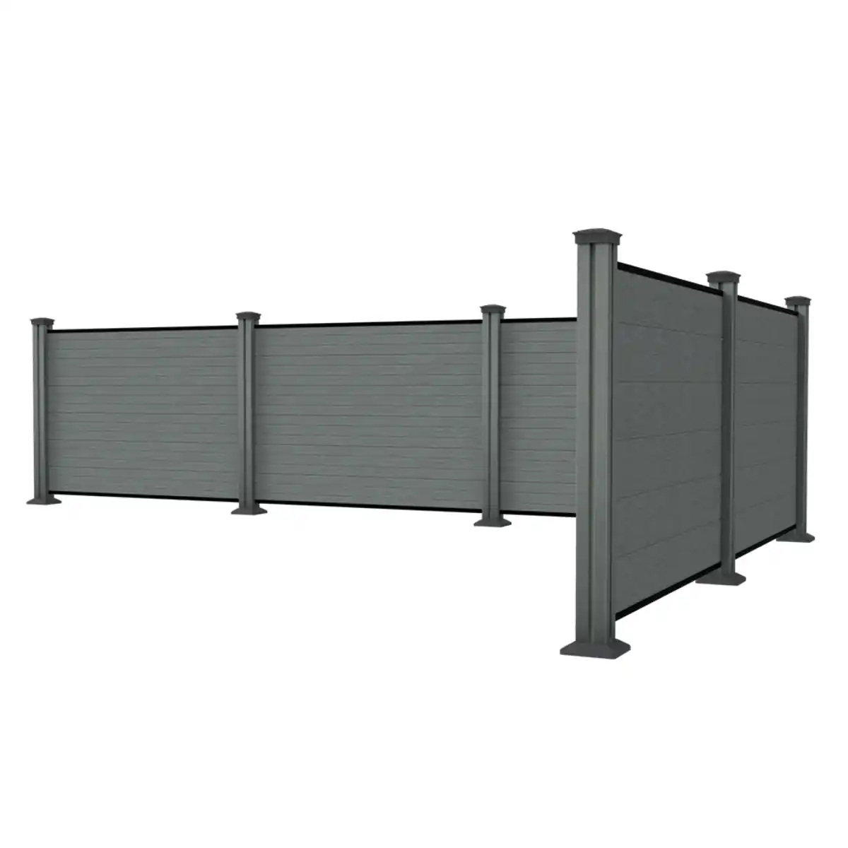 Bild 2 von WPC-Sichtschutzzaun Valla - 5x Element + 6x Pfosten - Grau
