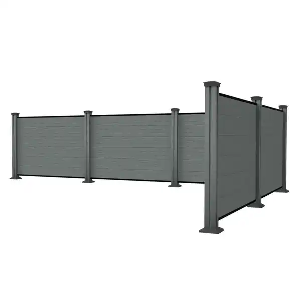 Bild 2 von WPC-Sichtschutzzaun Valla - 5x Element + 6x Pfosten - Grau