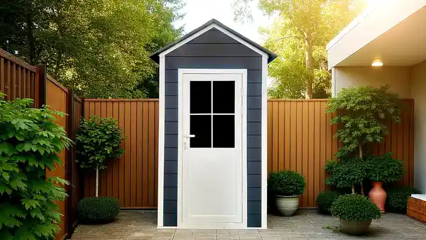 Bild 2 von WPC Gartenhaus mit Aluminiumrahmen, ca. 1,86 x 1,24 x 2,38 m - Anthrazit/Weiß