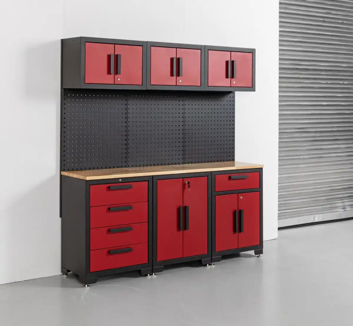 Bild 4 von Garagenschrank 7 tlg. 180x 42x 183 cm schwarz