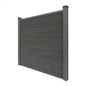 WPC-Sichtschutzzaun CORTEZA - 2x Elemente + 3x Pfosten - Grau