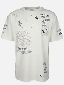 Herren Shirt mit coolem Print Weiß