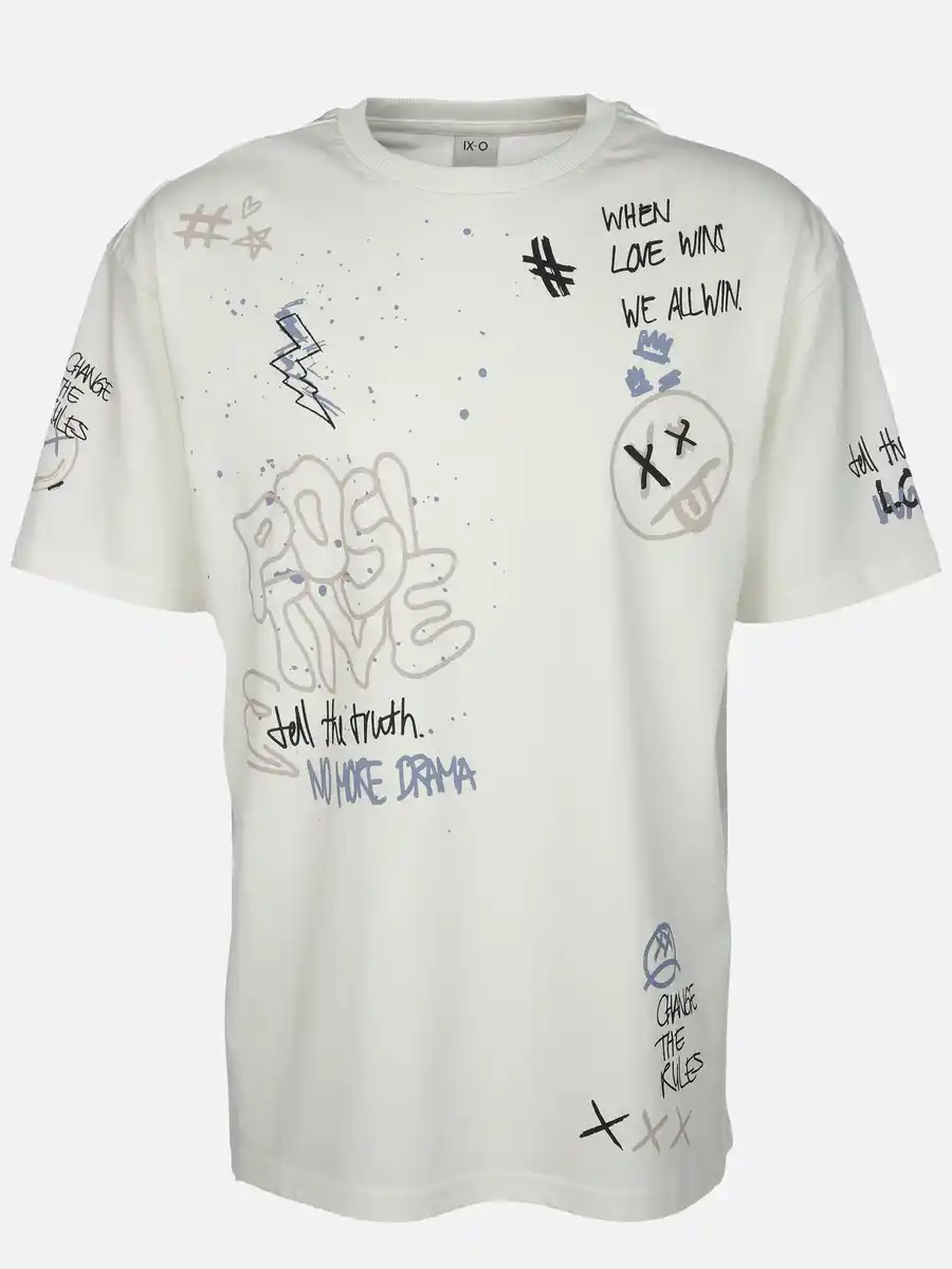 Bild 1 von Herren Shirt mit coolem Print Weiß