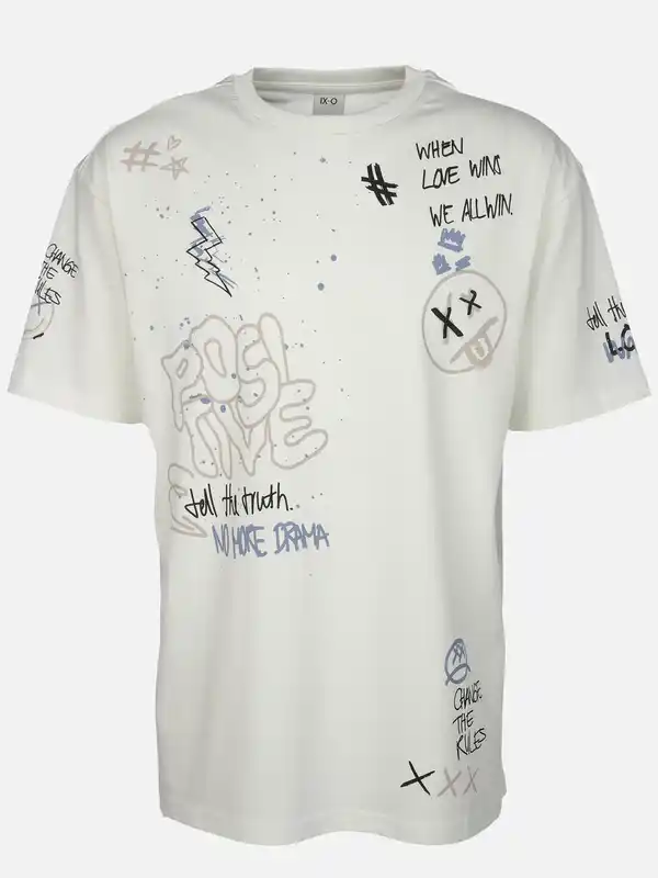 Bild 1 von Herren Shirt mit coolem Print Weiß