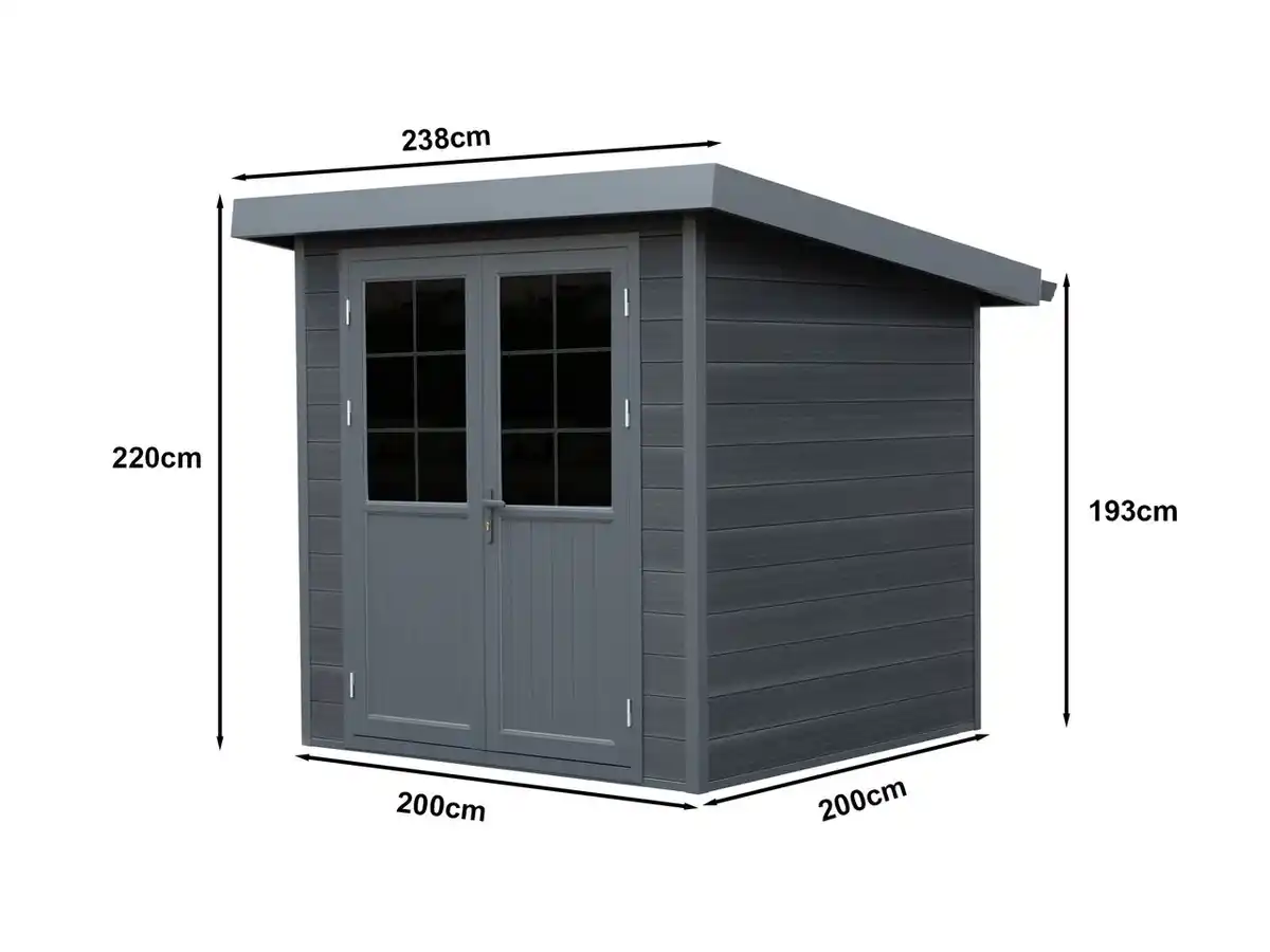 Bild 3 von WPC-Gartenhaus mit Flachdach Milano anthrazit