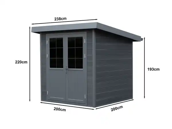 Bild 3 von WPC-Gartenhaus mit Flachdach Milano anthrazit