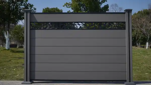 Bild 2 von WPC-Sichtschutzzaun Valla - mit Design 1x Element + 2x Pfosten - Grau