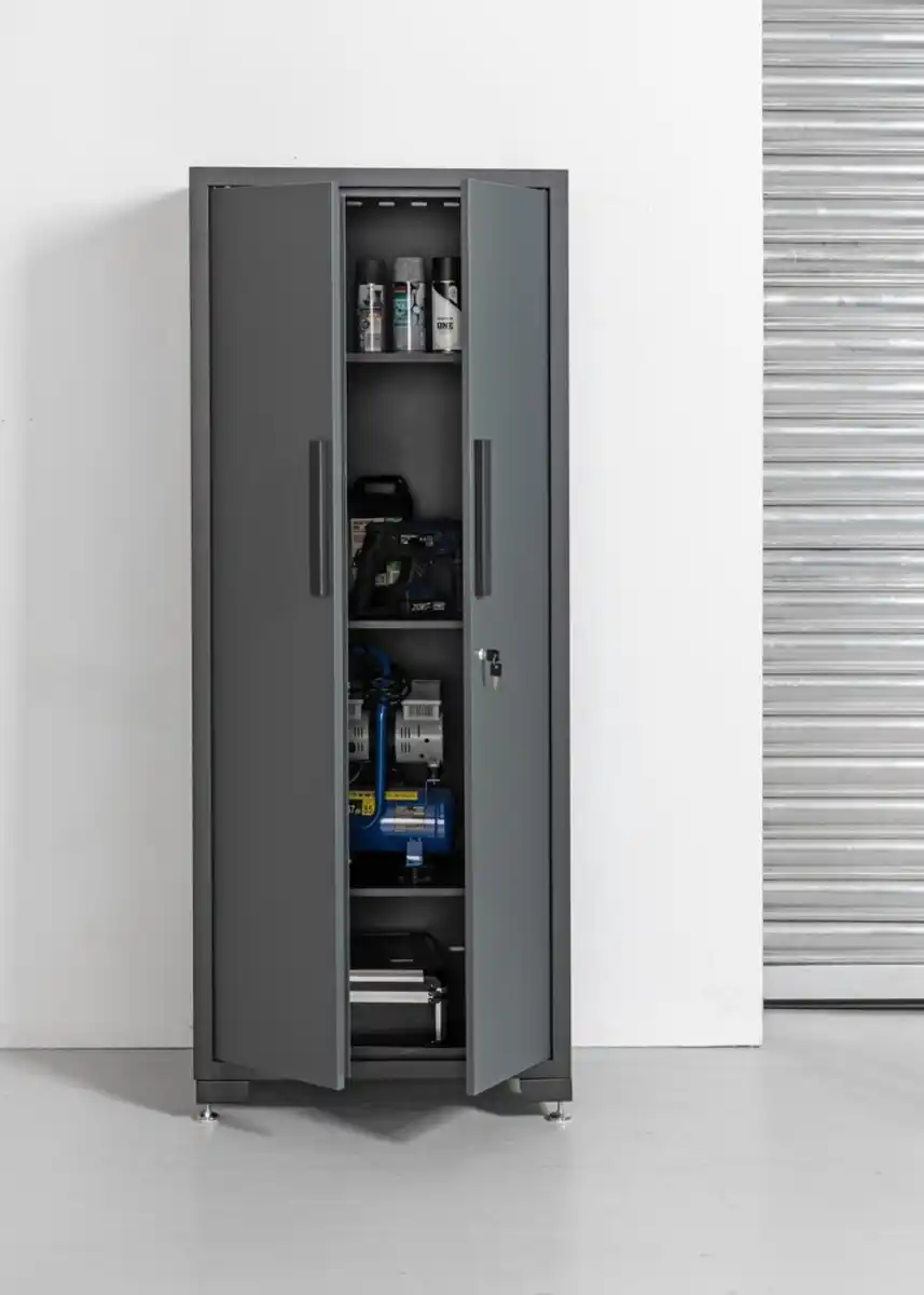 Bild 4 von Werkstatt Stahl Hochschrank pulverbeschichtet verschließbar 3 Fächer 75x 47x 193cm