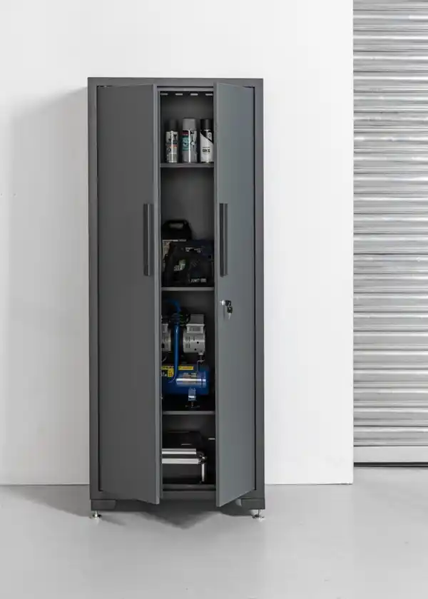 Bild 4 von Werkstatt Stahl Hochschrank pulverbeschichtet verschließbar 3 Fächer 75x 47x 193cm