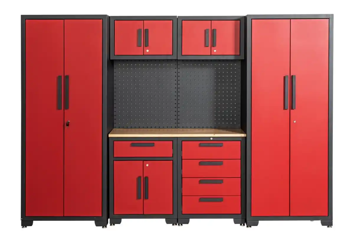 Bild 1 von Garagenschrank 7 tlg. 270x 47 x 193cm, rot