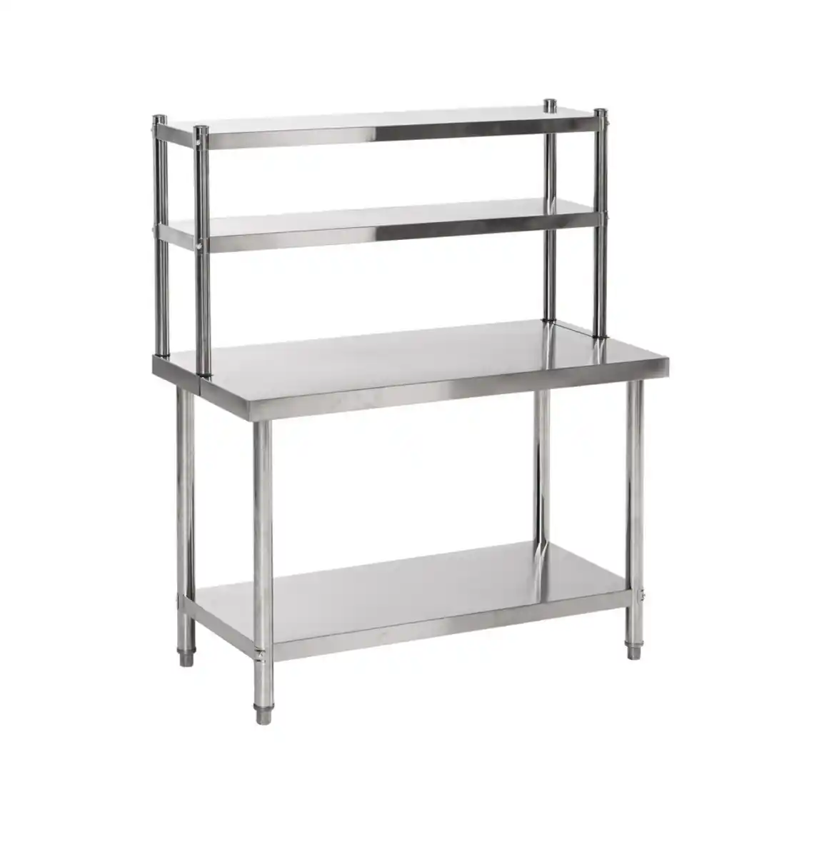 Bild 1 von 2-stufiger Arbeitstisch mit Gestell aus Edelstahl, ca. 120 x 60 x 80 cm