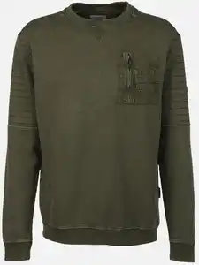 Herren Sweatshirt mit Brusttasche Oliv