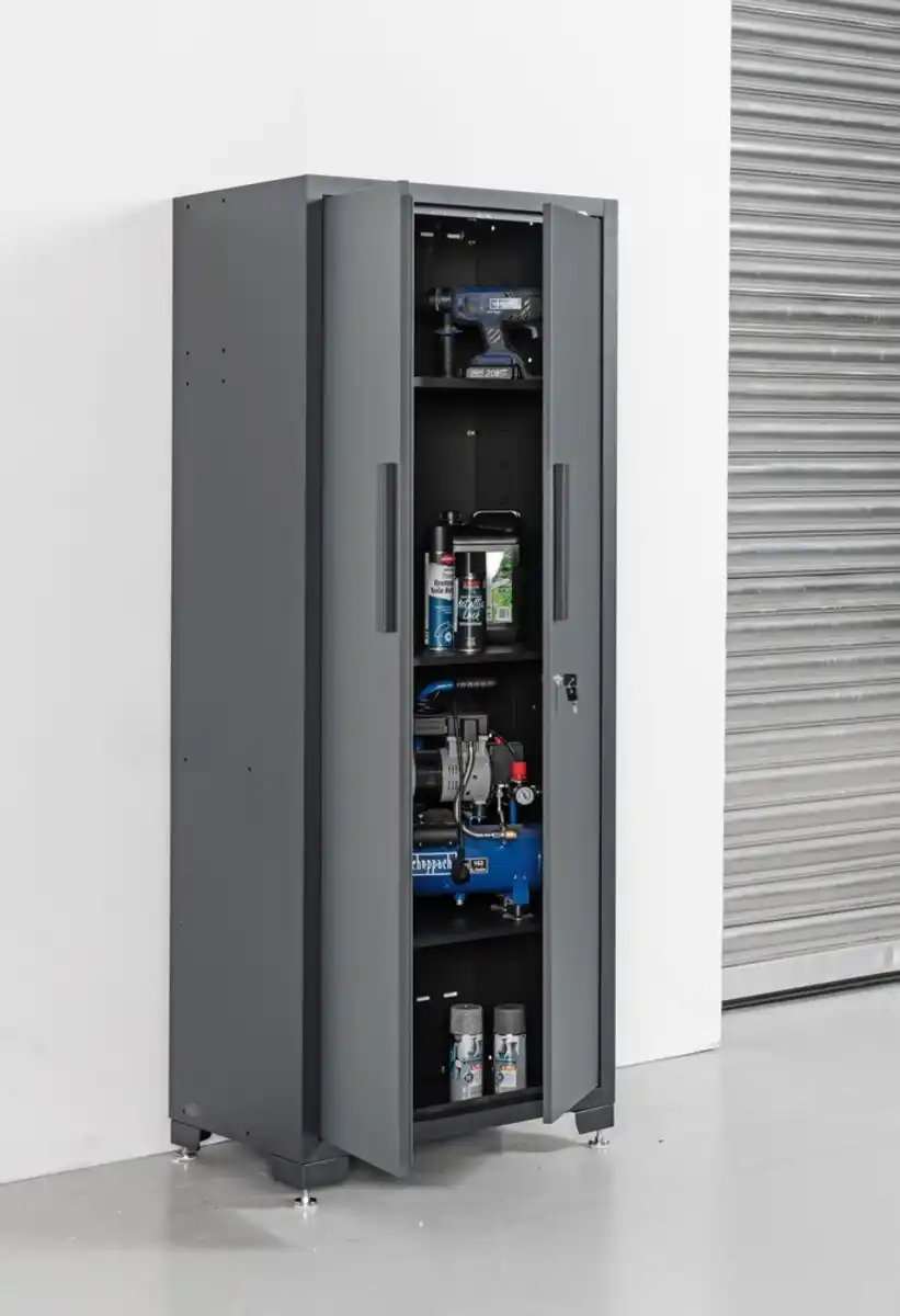 Bild 3 von Werkstatt Stahl Hochschrank pulverbeschichtet verschließbar 3 Fächer 75x 47x 193cm