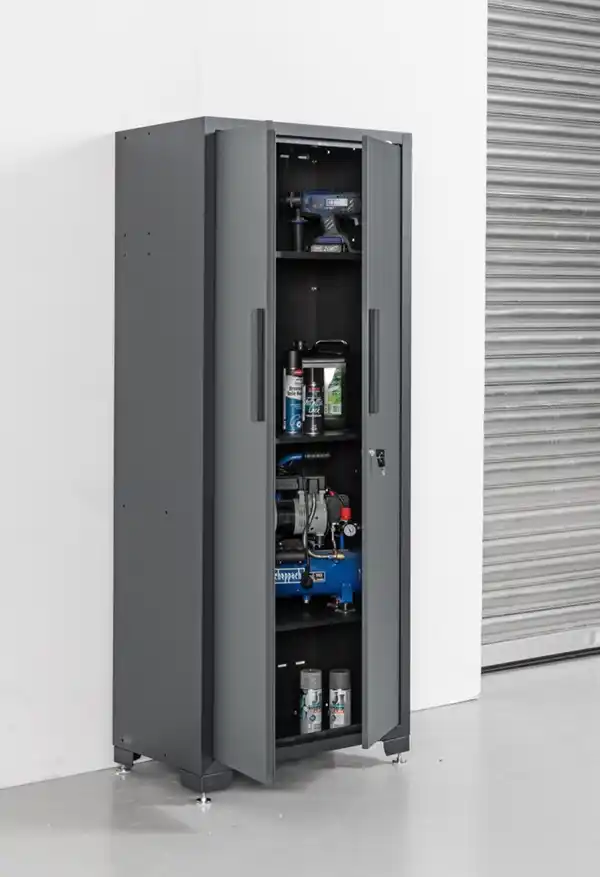 Bild 3 von Werkstatt Stahl Hochschrank pulverbeschichtet verschließbar 3 Fächer 75x 47x 193cm