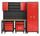 Bild 1 von Werkstatt-Set 6tlg. / Rot / Werkbank Werkzeugschrank Werkzeugwand