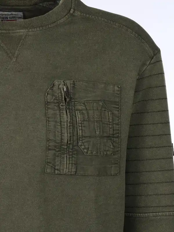 Bild 3 von Herren Sweatshirt mit Brusttasche Oliv