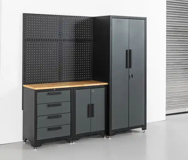 Bild 4 von Garagenschrank 4 tlg. 195x 47x 193cm schwarz