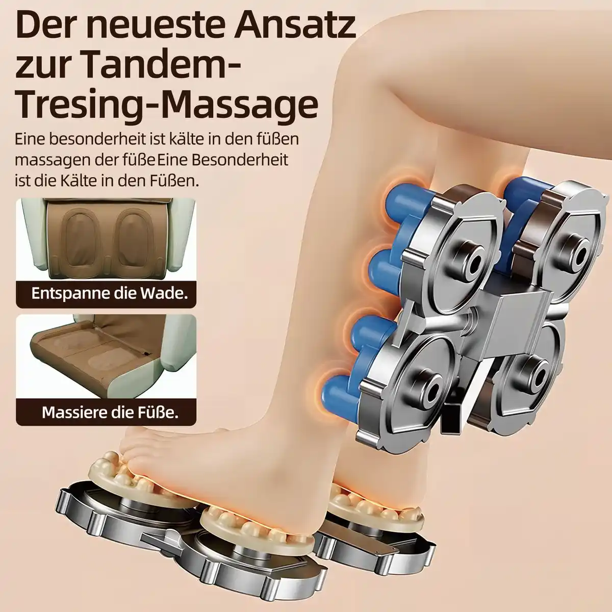 Bild 3 von Elektrischer Massagesessel, ca. 95 x 72 x 102 cm - Braun / Grau