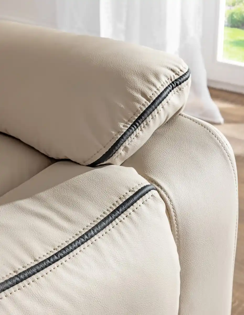 Bild 4 von TV-Relaxsessel mit verstellbarer Relaxfunktion, ca. 96 x 87 x 108 cm - Creme in Lederoptik