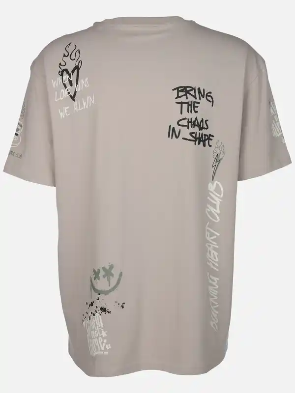 Bild 2 von Herren Shirt mit coolem Print Beige