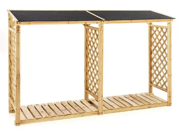 Bild 2 von Brennholzregal Outdoor aus Tannenholz, ca. 234 x 68 x 148 cm