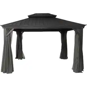 Garten Pavillon-/ Pergola Prato, ca. 300 x 420 x 290 cm - Anthrazit