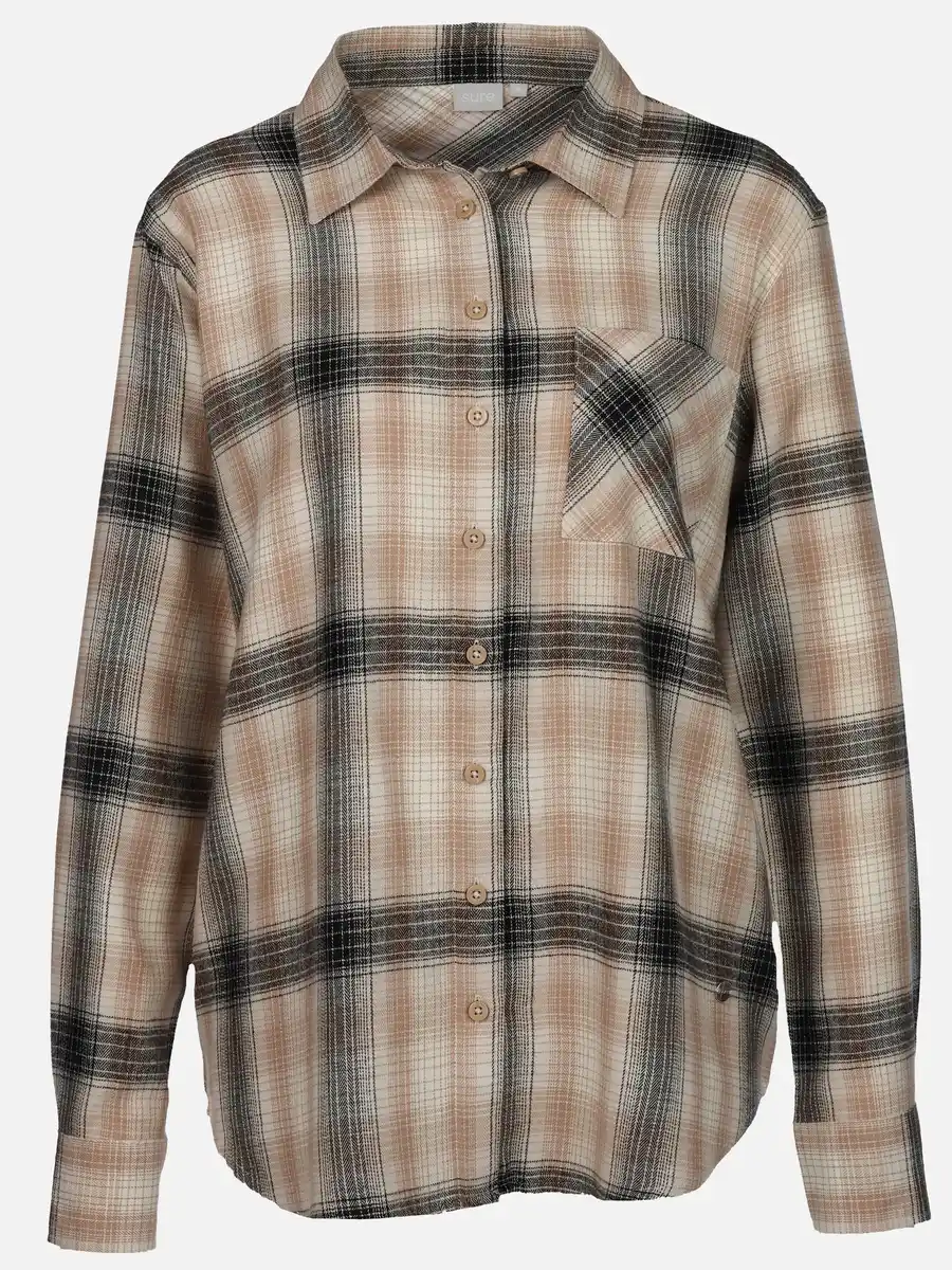Bild 1 von Damen Flanellbluse mit Karos Beige