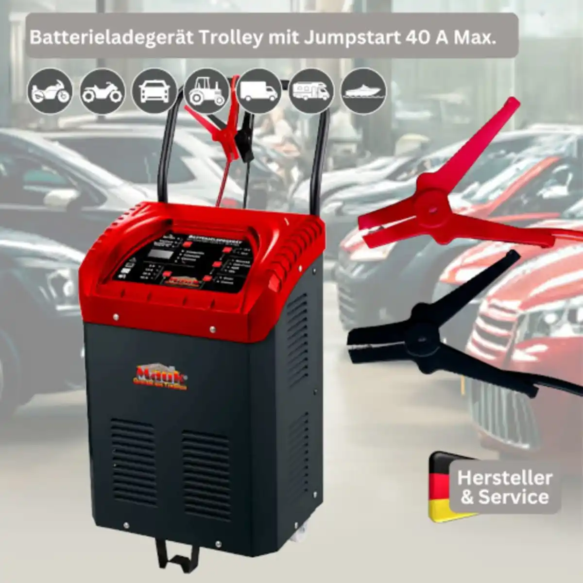Bild 2 von Batterieladegerät Trolly mit Jumpstart 40 A Max.