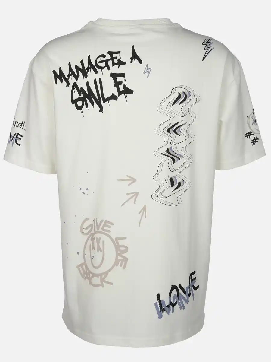 Bild 2 von Herren Shirt mit coolem Print Weiß