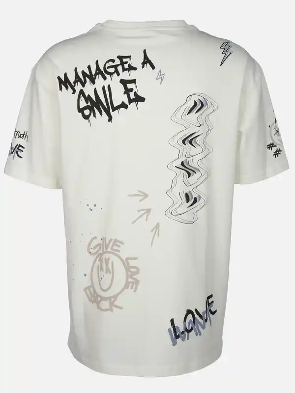 Bild 2 von Herren Shirt mit coolem Print Weiß