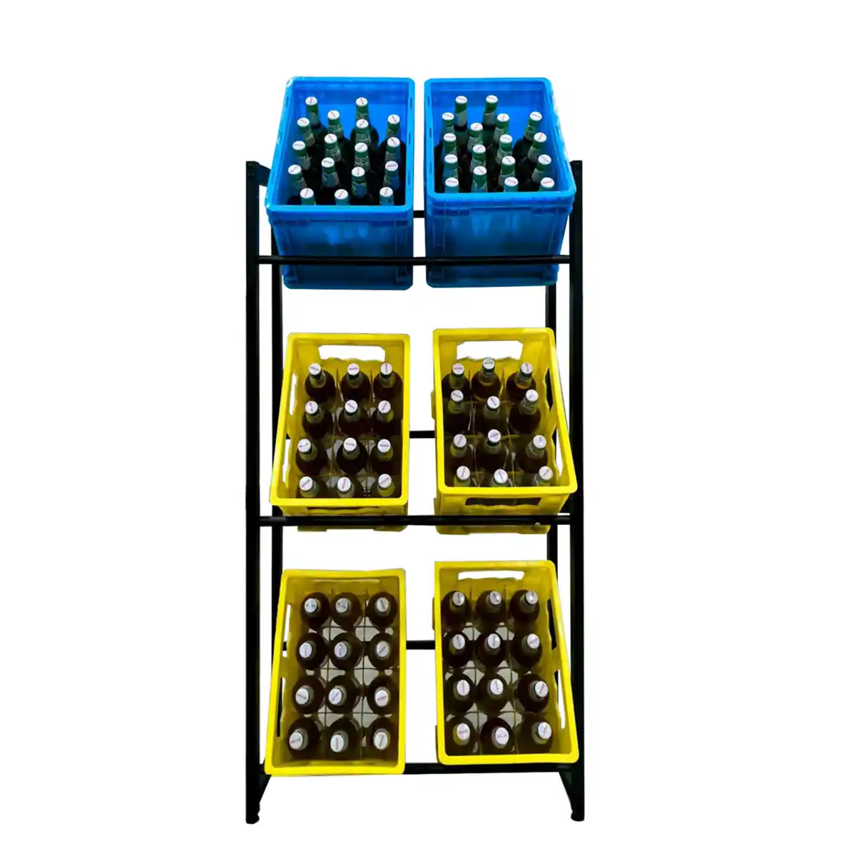 Bild 2 von Getränkekistenregal für 6 Kisten, aus pulverbeschichtetem Stahl, ca. 71 x 30 x 140 cm – Schwarz