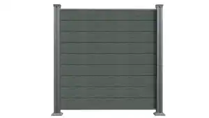 WPC-Sichtschutzzaun Valla - 5x Element + 6x Pfosten - Grau
