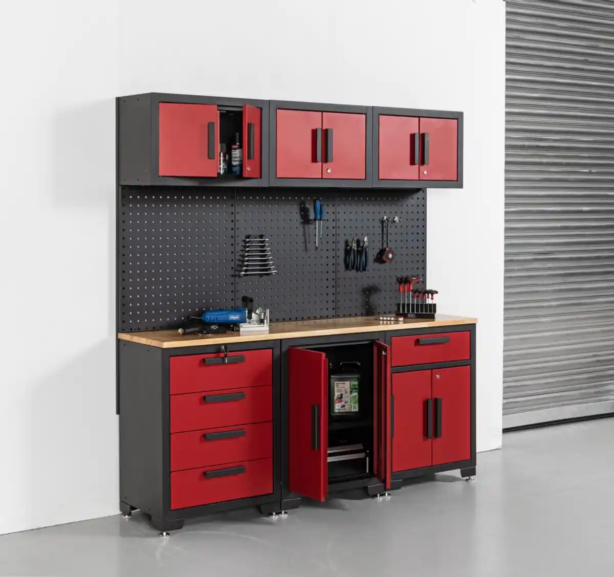 Bild 3 von Garagenschrank 7 tlg. 180x 42x 183 cm schwarz