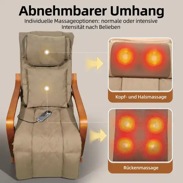 Bild 4 von Elektrischer Massage-Schaukelstuhl, ca. 126 x 64 x 81 cm - Hellbraun