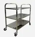 Bild 2 von Servierwagen mit 3 Böden & 4 Rollen aus Edelstahl, ca. 95 x 50 x 95 cm