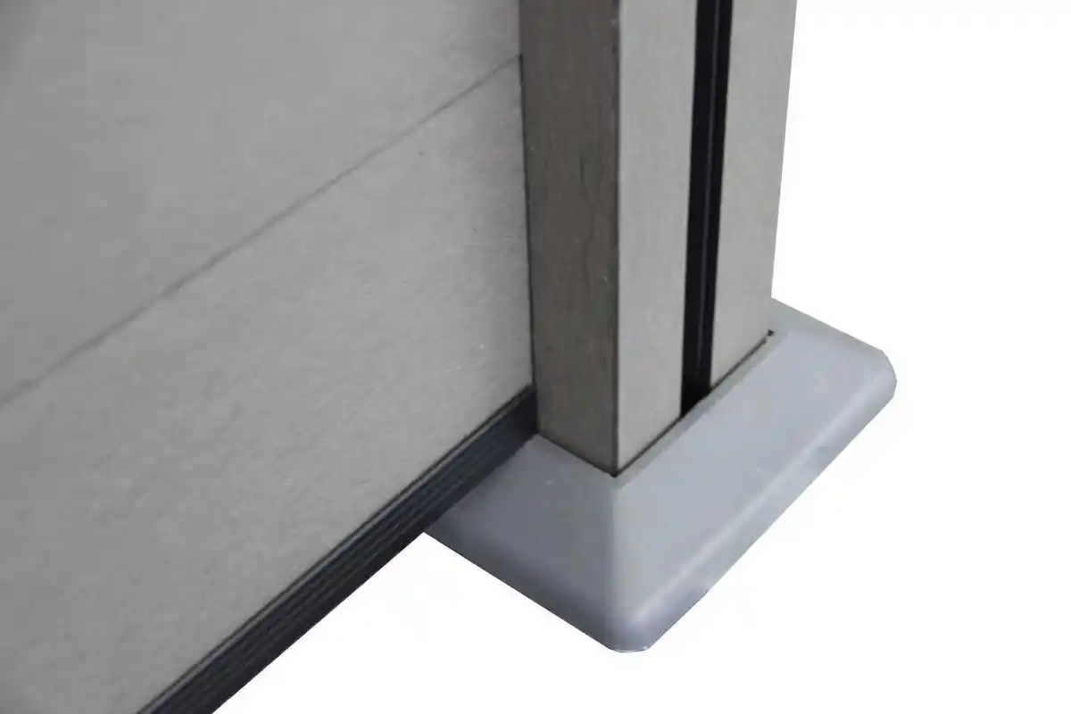 Bild 4 von WPC-Sichtschutzzaun Valla - mit Aluminium-Design 1x Element + 2x Pfosten - Grau