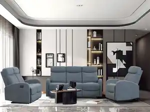 3tlg. Relaxsofa-Set mit 5 Relaxfunktionen - Dunkelgrau