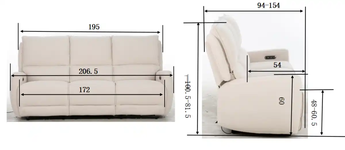 Bild 4 von Happy Home Elektr. Relaxsofa-Set HSS15-BEI