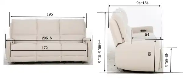 Bild 4 von Happy Home Elektr. Relaxsofa-Set HSS15-BEI