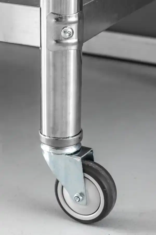 Bild 4 von Edelstahltisch mit Ablage auf Rollen, ca. 120 x 60 x 80 cm