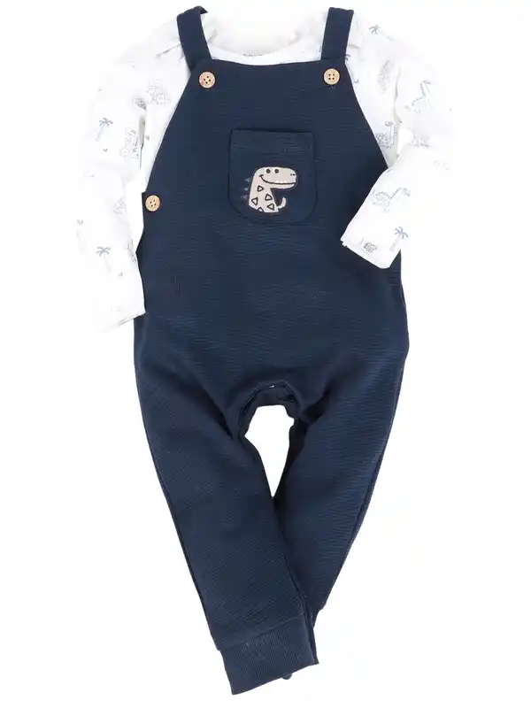 Bild 4 von Baby Jungen Set, 2tlg., best. aus Langarmshirt und Hose Blau