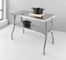 Bild 2 von Klapptisch mit Ablagefläche aus Edelstahl, ca. 120 x 60 x 80 cm