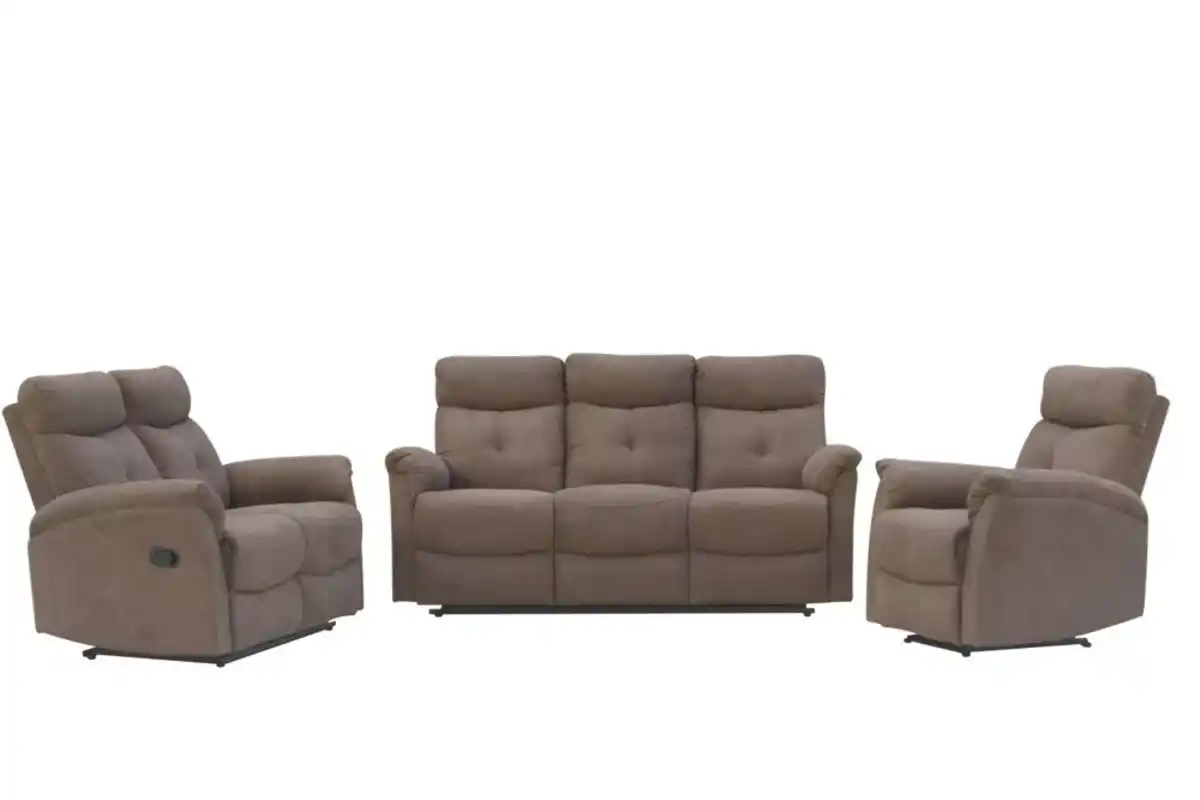 Bild 2 von 3tlg. Relaxsofa-Set mit 5 Relaxfunktionen - Braun