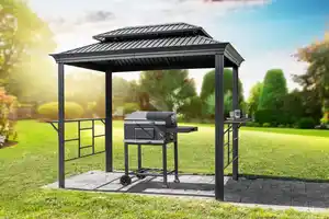 Aluminium BBQ Pavillon , ca. 292 x 179 x 262 cm - Anthrazit