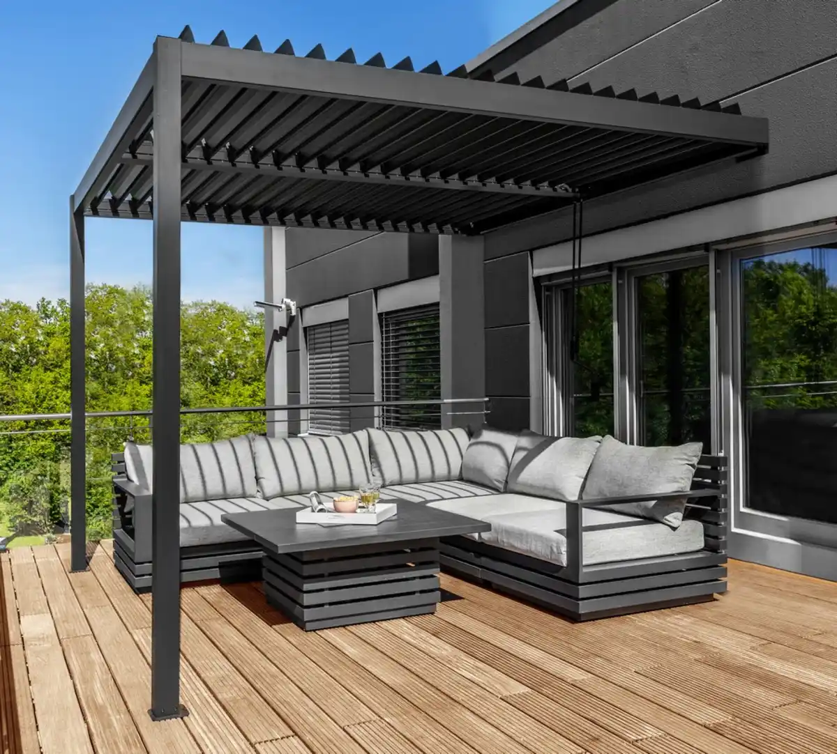 Bild 2 von Bioklimatische Wandpergola, ca. 300 x 360 x 225 cm - Anthrazit