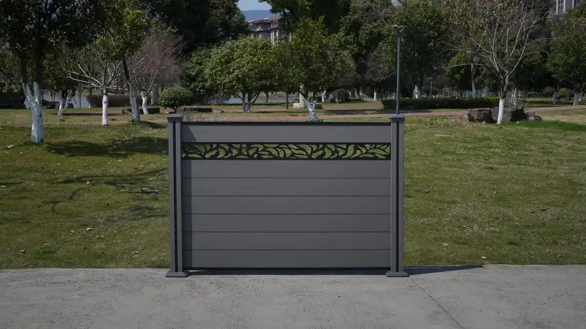 Bild 3 von WPC-Sichtschutzzaun Valla - mit Design 1x Element + 2x Pfosten - Grau