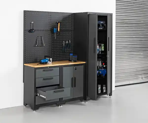 Bild 3 von Garagenschrank 4 tlg. 195x 47x 193cm schwarz