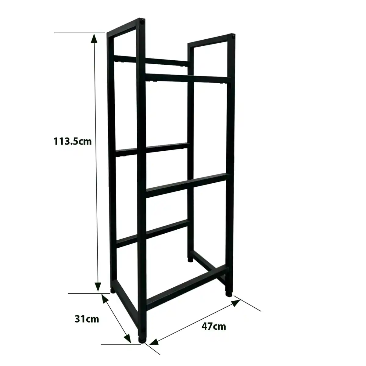 Bild 4 von Getränkekistenregal für 3 Kisten, aus pulverbeschichtetem Stahl, ca. 47 x 31 x 113,5 cm – Schwarz