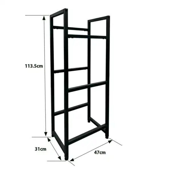 Bild 4 von Getränkekistenregal für 3 Kisten, aus pulverbeschichtetem Stahl, ca. 47 x 31 x 113,5 cm – Schwarz