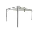 Bild 1 von Aluminium-Pavillon mit verstellbarem Sonnensegel, ca. 350 x 350 x 236 cm – Grau/Weiß